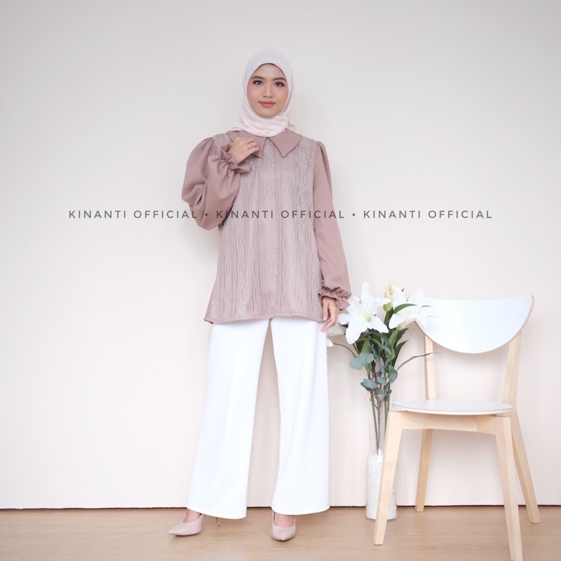 AURA BLOUSE | Blouse vintage korean style | Kemeja wanita lengan panjang