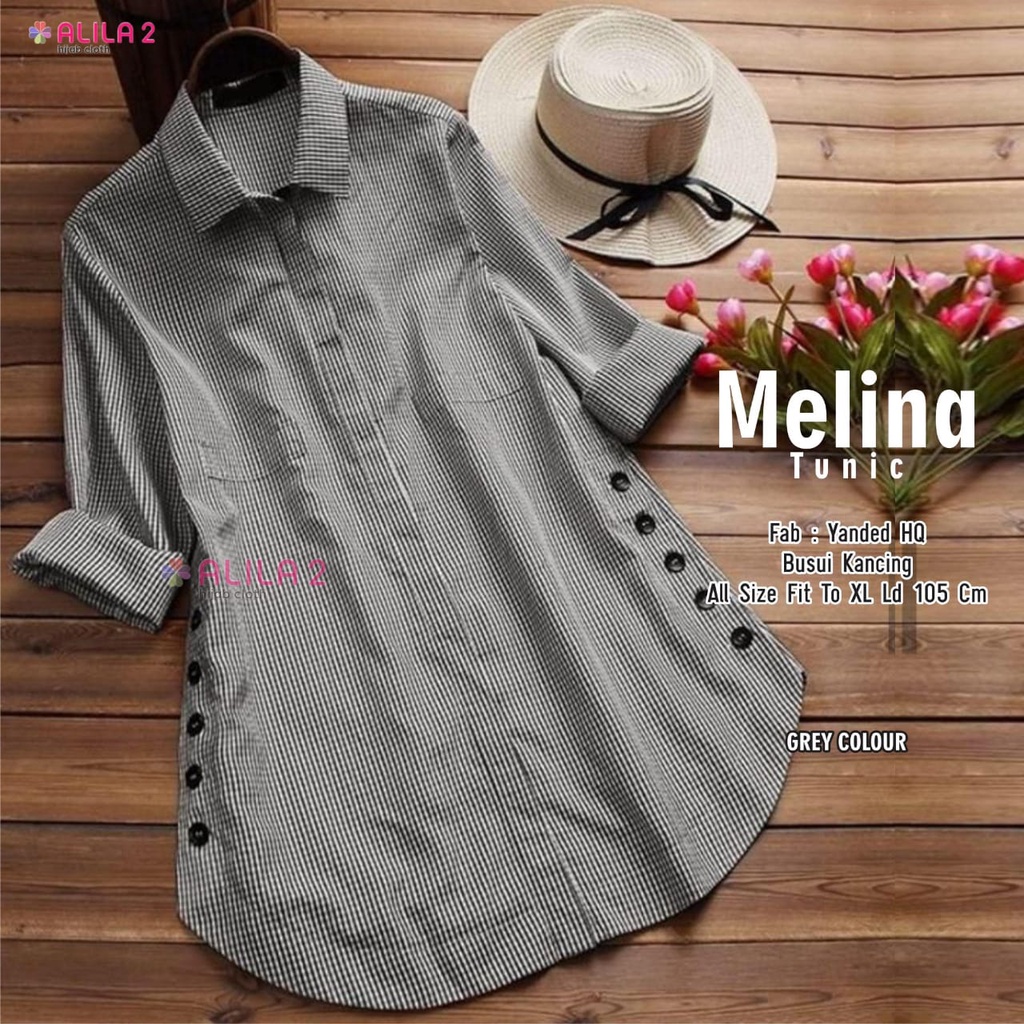 ATASAN TUNIK WANITA MOTIF KOTAK KOTAK || TUNIK ATASAN WANITA DEWASA BESTSELLER || MELINA TUNIK ORIGI