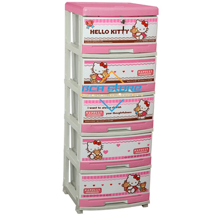 Storage Lemari Napolly Hellokitty 5 Susun Laci 5000 Hkbf 5000hkbf Kotak Penyimpanan Shopee Indonesia