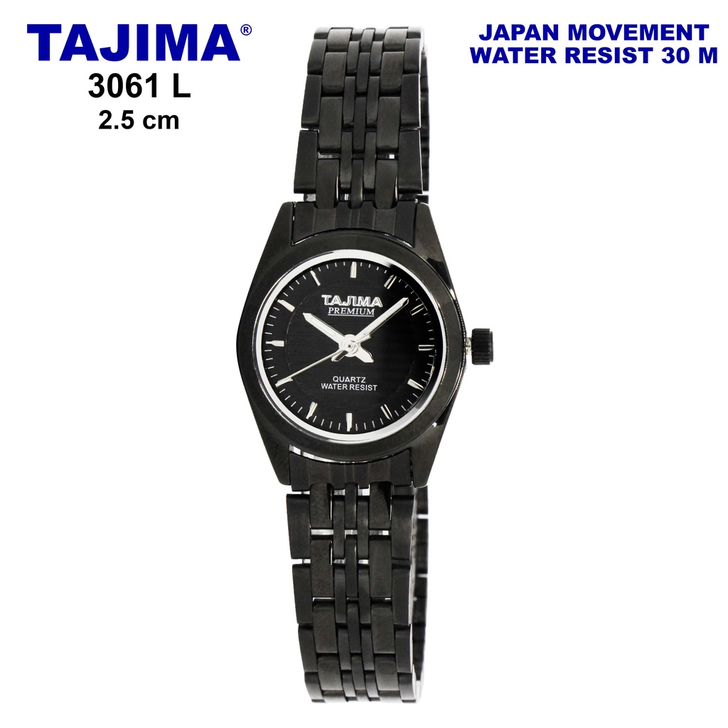 TAJIMA Jam Tangan Premium 3061 L Black Band Original Garansi 1 Tahun.