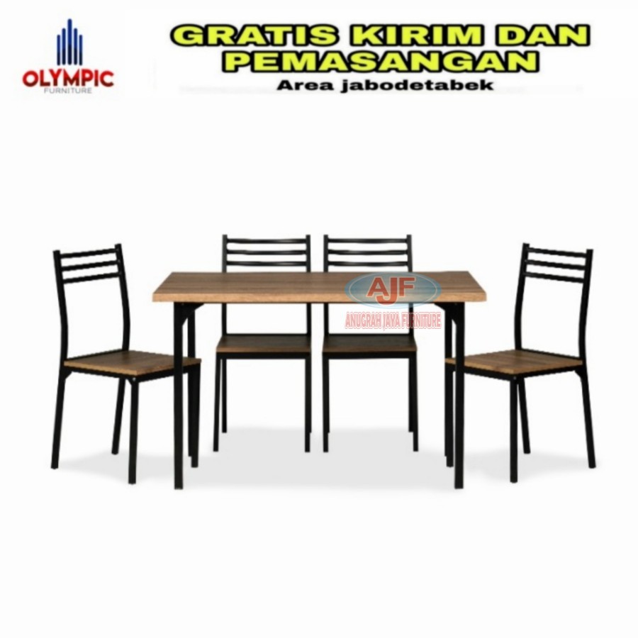 Olympic meja makan / dinner table 4 kursi DTM EIRA
