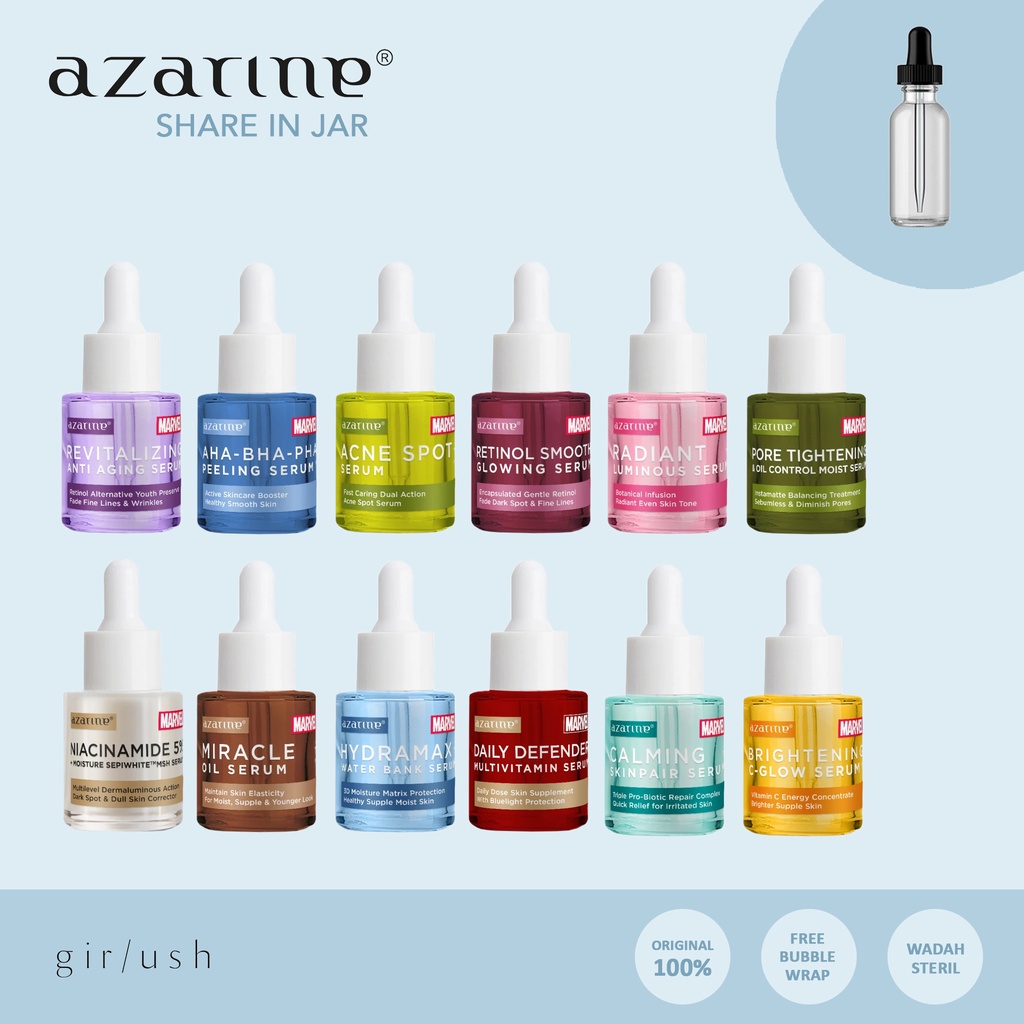 (SHARE) Azarine Serum Anti Aging Peeling Pore Tightening Oil Control Defender Multivitamin Retinol Niacinamide Luminous Brightening Acne