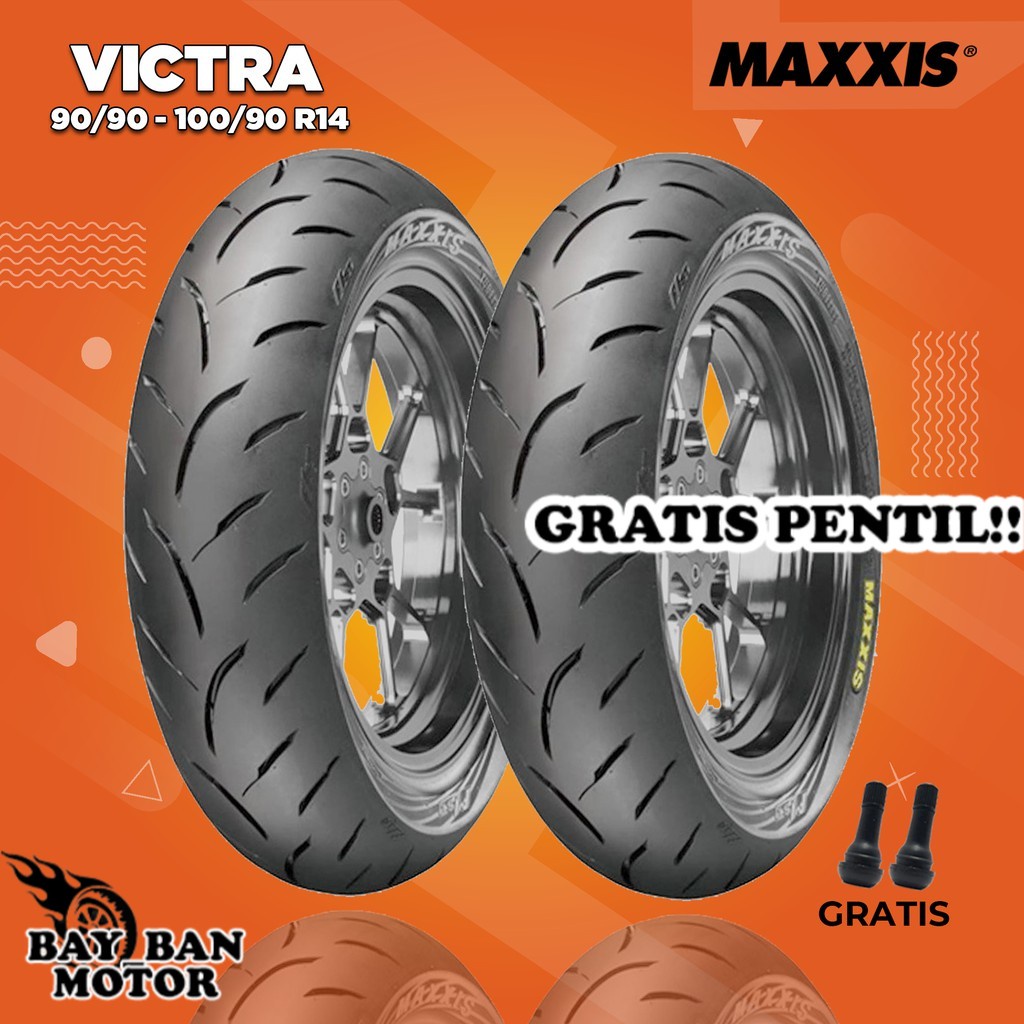 Paket Ban Motor Matic // MAXXIS VICTRA 90/90 - 100/90 Ring 14 Tubeless ban motor matic tubles beat v