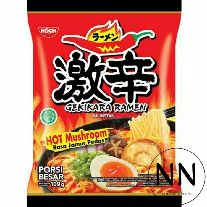 

Nissin Hot Mushrooms Porsi Besar 109 gr/ Gekikara Ramen/ Mie/ Merah