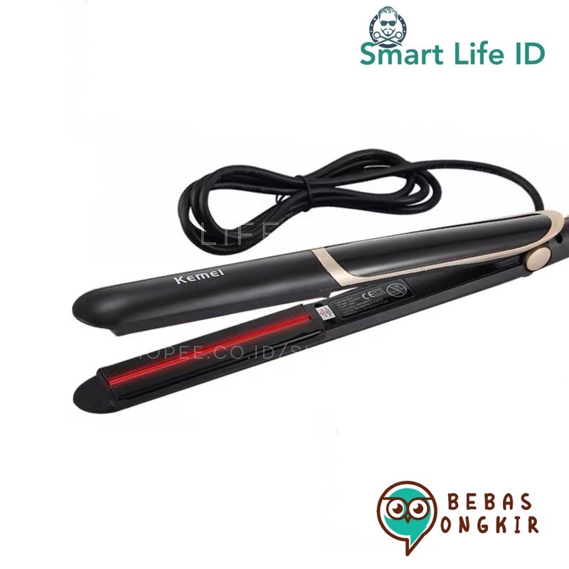 Kemei KM-2219 Catok Rambut Infrared Catokan Crimper 2 in 1 Hair Straightener Infra Red Kemei KM 2219