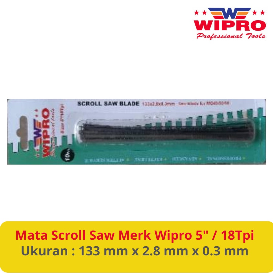 Wipro Mata Gergaji Ukir Scroll Saw/Scrollsaw Panjang 5 Inch 18 Tpi