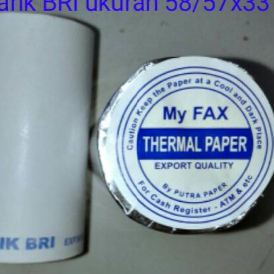 

◙ KERTAS THERMAL LOGO BANK BRI UK58/57X33 untuk mesin edc BRILINK ❀