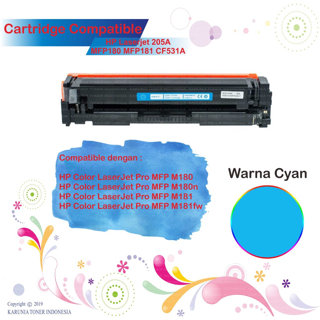 Cartridge Compatible For HP Laserjet 205A M180 M181 MFP180 MFP181 CF531A CF533A CF532A CF530A CMYK