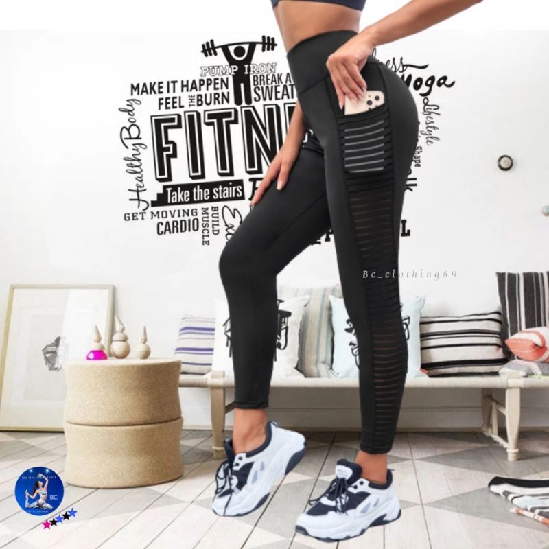 Legging Wanita/Workout Legging Olahraga Wanita Sport Jaring /Celana Legging Olahraga Wanita High Wai