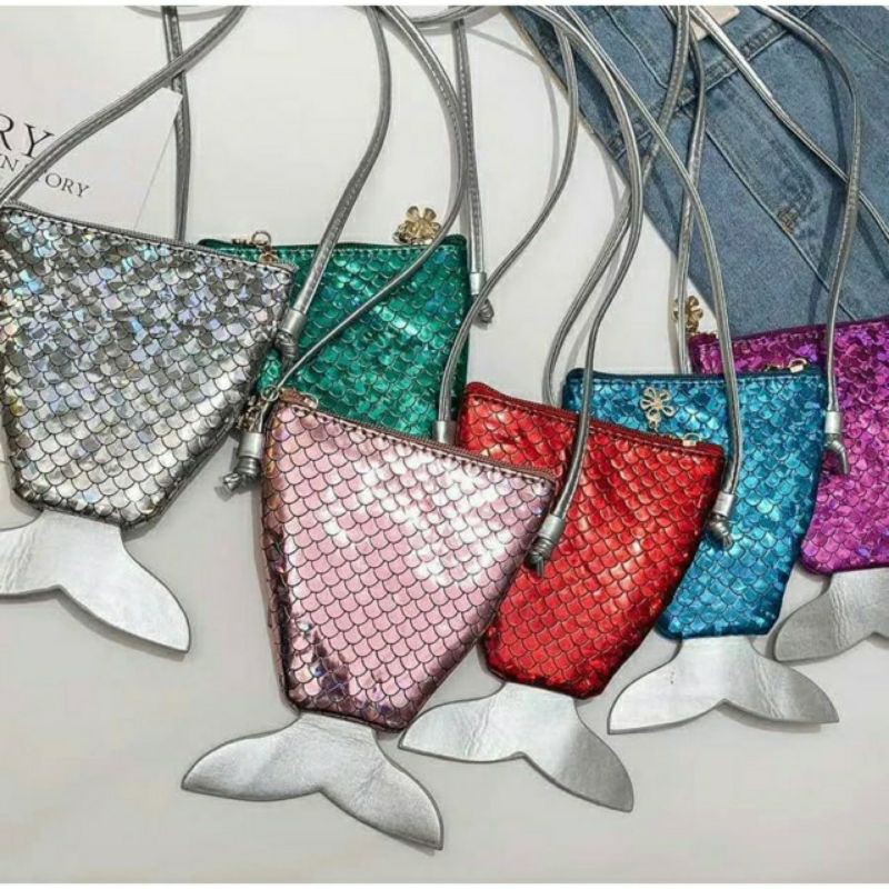 Tas Selempang  Mermaid Mini Tas Tempat Coin Coin Prse