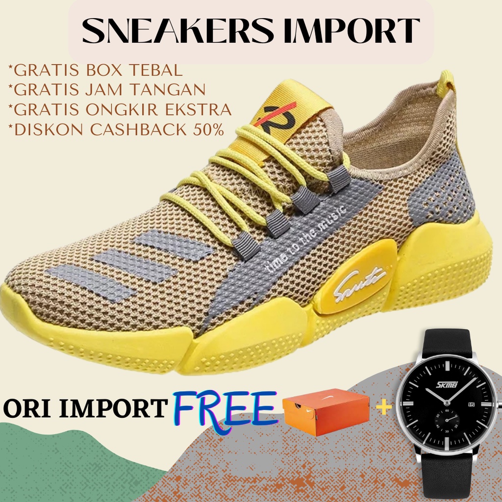 Sepatu Sneakers Pria Import Original Korea - Sepatu Pria Sneakers Original 100% Import Keren - Sepat