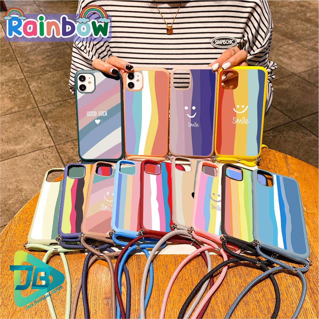 SOFTCASE SLINGCASE TALI LANYARD CANDY RAINBOW OPPO VIVO XIAOMI SAMSUNG REALME IPHONE ALL TYPE JB4764