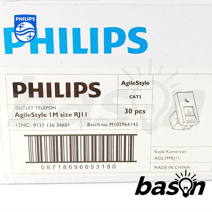 PHILIPS AgileStyle 1 Modular Size Telephone RJ11 - Soket Telepon