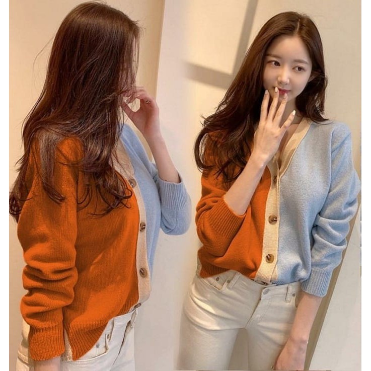 zelline official cardigan rajut combi nora fit xl