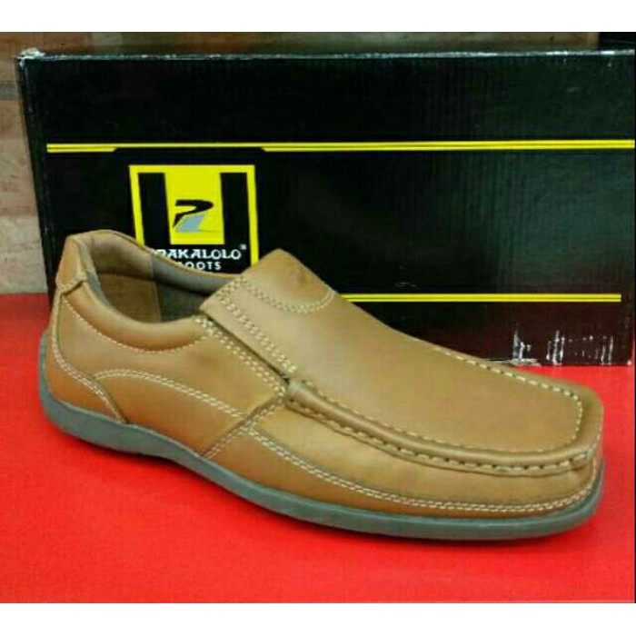 Sepatu Formal Pria Sepatu Slip On Kulit Pakalolo N0538 - TAN