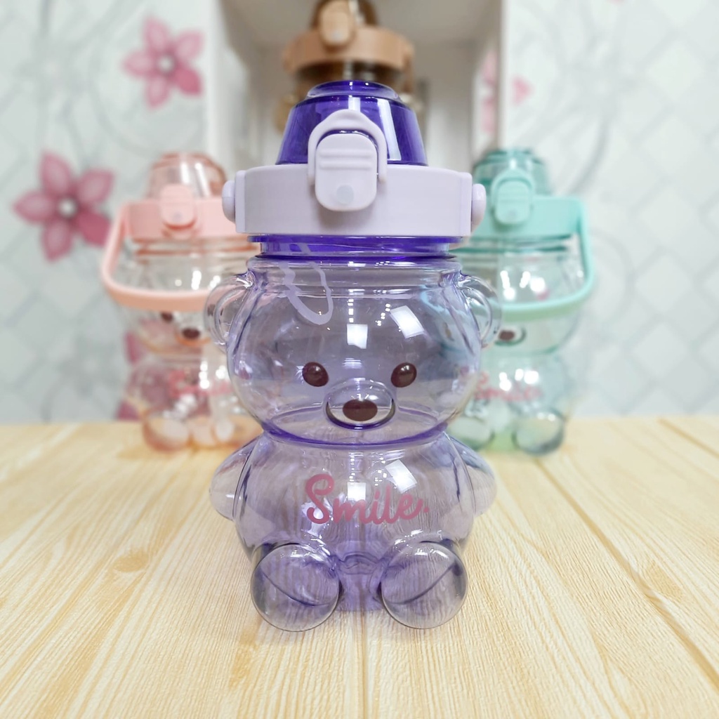 BAYAR DITEMPAT Botol Minum 1 Liter JUMBO Karakter Anak Lucu Beruang botol minum Aneka Warna TERMURAH COD