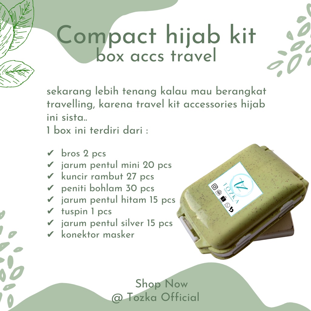 Hijab kit travel I box aksesoris hijab I compact hijab kit I Paket peniti jarum