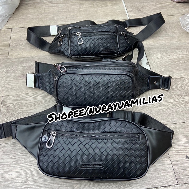 waistbag pria branded bhoteg@ kuit asli anyam import premium waist bag pria kulit tas selempang pria kulit asli