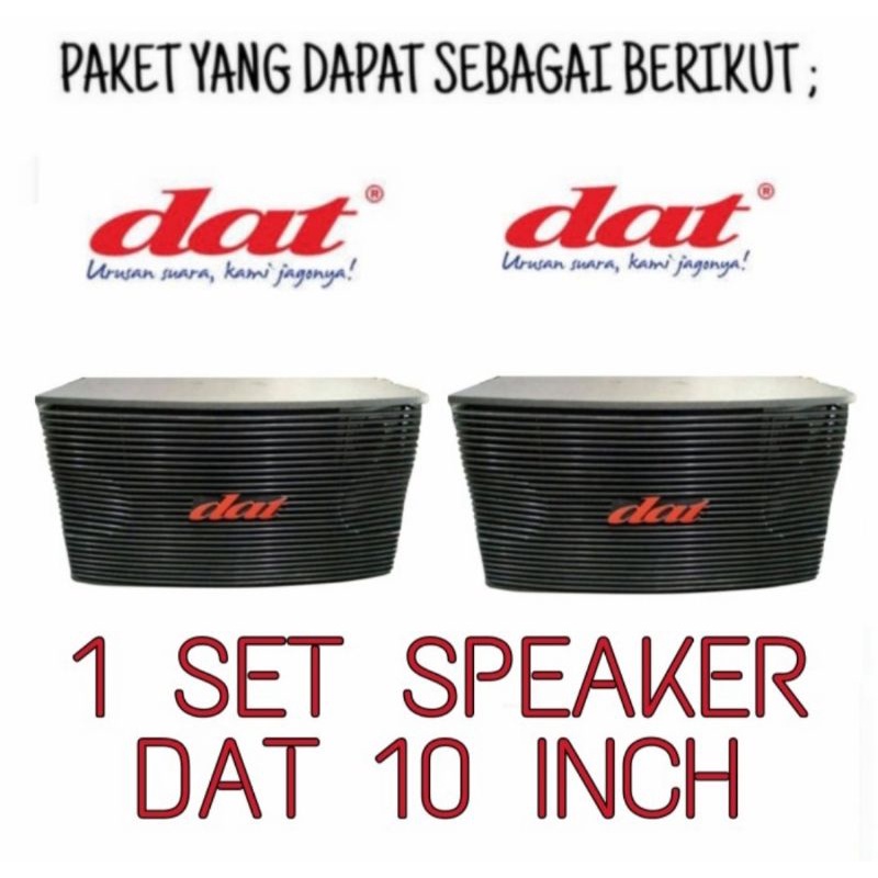 Paket Karaoke Speaker DAT 10 Inch Ampli Bluetooth 2 Mic Wireless Shure