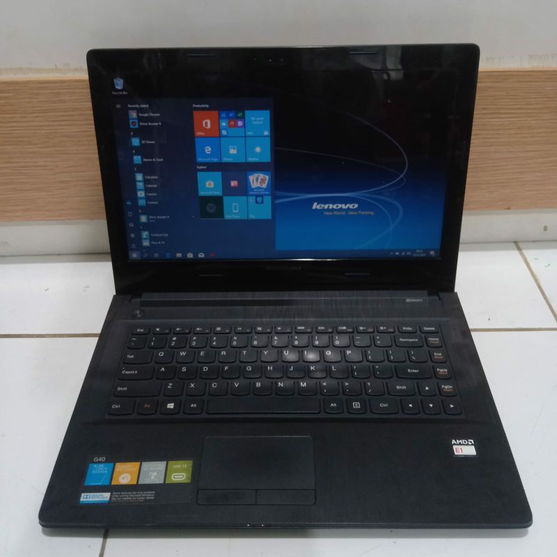 Laptop Lenovo G40 Amd E1-6010 Vga Amd Radeon R2 Ram 4GB HDD 500GB Windows 10 Layar 14 inc Full aplikasi siap pakai