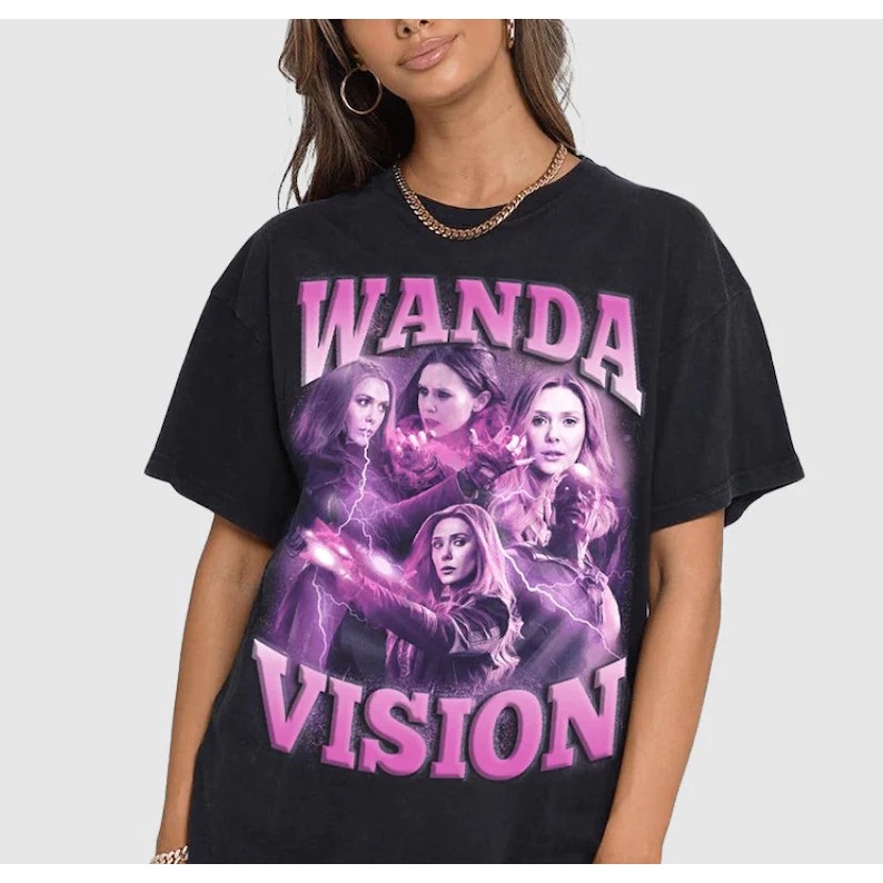 Kaos Premium Wanda Vision Shirt, Scarlet Witch Shirt, Wanda Maximoff Shirt, Vintage Retro Tshirt, Av