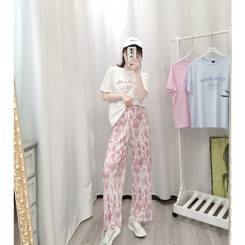 Korean Tie Dye Cullot Long Pants Celana Santai Bermotif 2015