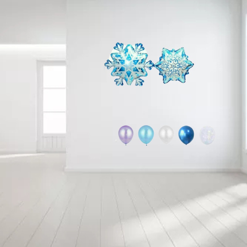 Set Balon Tema Natal Bentuk Kepingan Salju Untuk Pesta Ulang Tahun