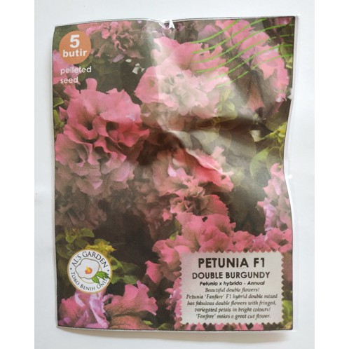 Benih Biji Bunga Petunia F1 Double Burgundy Pack - Als Garden
