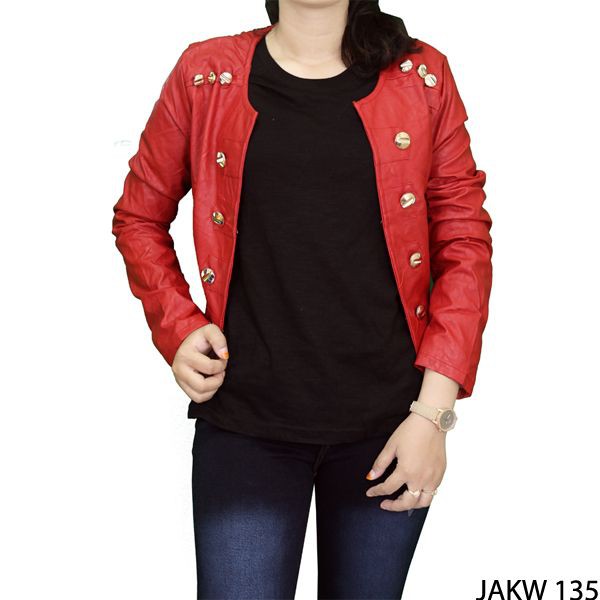 Jaket Distro Perempuan Fabric Merah – JAKW 135