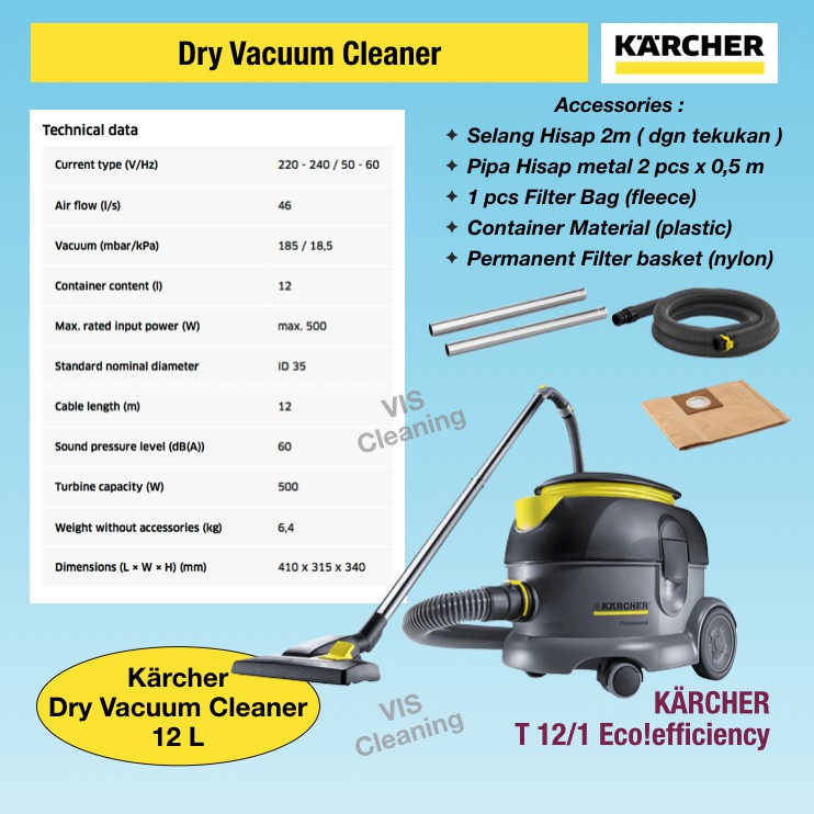 Dry Vacuum Cleaner Karcher T 12/1 (12 Liter)