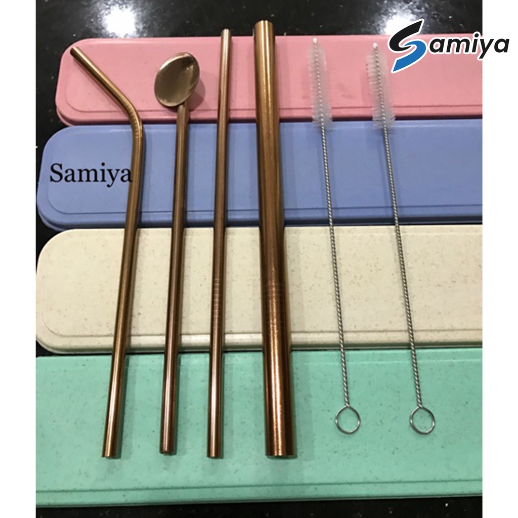 paket sedotan stainless / sedotan stainless sedotan bubble sedotan sendok / sikat sedotan