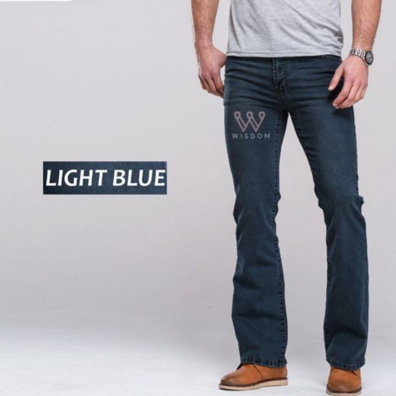 Wisdom Celana Jeans Cutbray Pria Cutbray Pants Boot Cut Melebar ke Bawah | Denim Stretch Melar Clasic