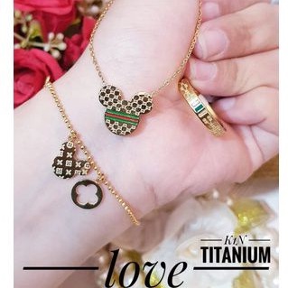 Titanium set perhiasan wanita i322