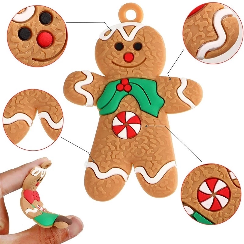 1 Set Ornamen Gantung Bentuk Gingerbread Man Untuk Dekorasi Pohon Natal