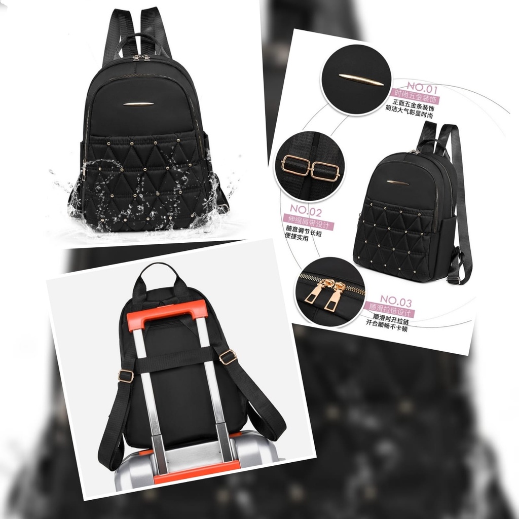 TAS RANSEL WANITA KOREA BACKPACK IMPORT ANTI AIR HITAM SPEEDWAY TA476B5 GENDONG PUNGGUNG CEWEK SEKOLAH KULIAH KERJA BESAR MULTIFUNGSI BATAM PREMIUM BRANDED REMAJA KEKINIAN