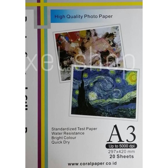 

➷ Kertas Print Foto Silky (kasar) A3 260 CORAL | Paper Photo Silky ❁