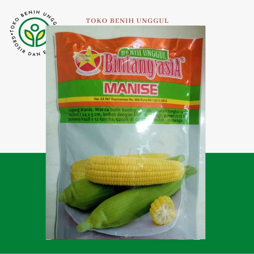 Bibit benih jagung manis hibrida varitas manise250gr merk bintang asia - bibit jagung manis super