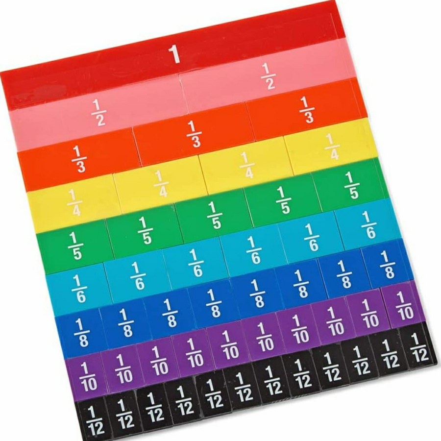 rainbow Fraction tiles montessori math toys learn division matematika - Transparent