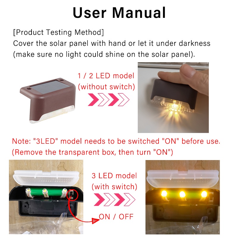 4pcs Lampu LED Tenaga Surya Anti Air Untuk Taman / Balkon / Outdoor TOPHOME