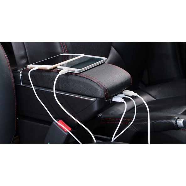 Arm Rest Box Kotak Alas Lengan NISSAN MARCH dual stack 7 Port USB Charger