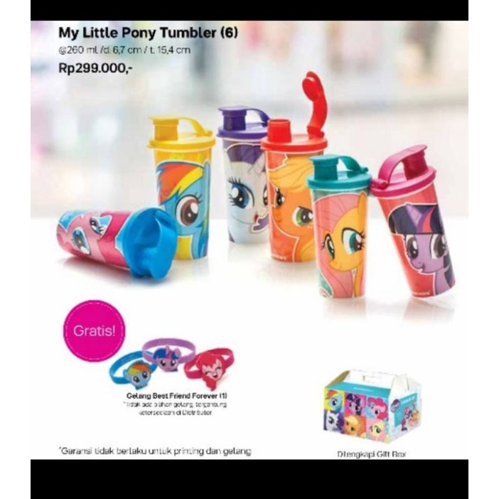 Pony tumbler tupperware / tumbler isi 6 pcs tupperware