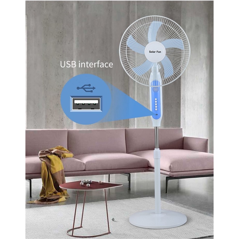HXT-188 - Solar Charging Electric Fan 25W - Kipas Angin Tenaga Surya