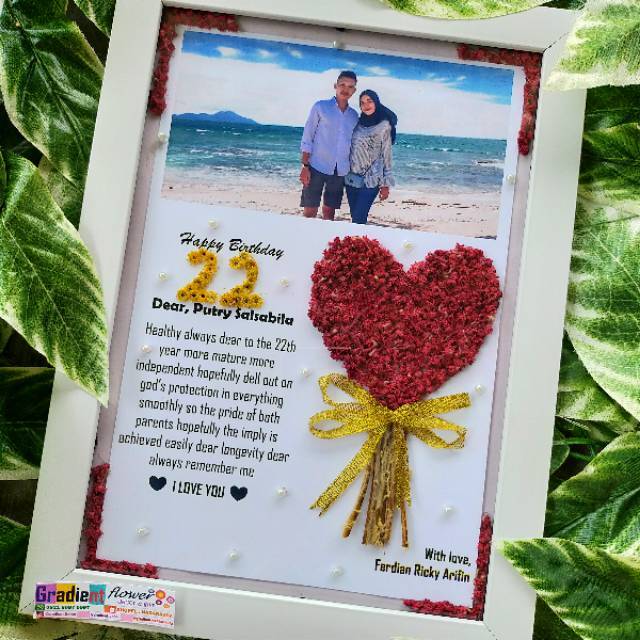 [Design4] Edelweis in frame 11R bingkai edelweis kado ultah anniv wedding hadiah wisuda9