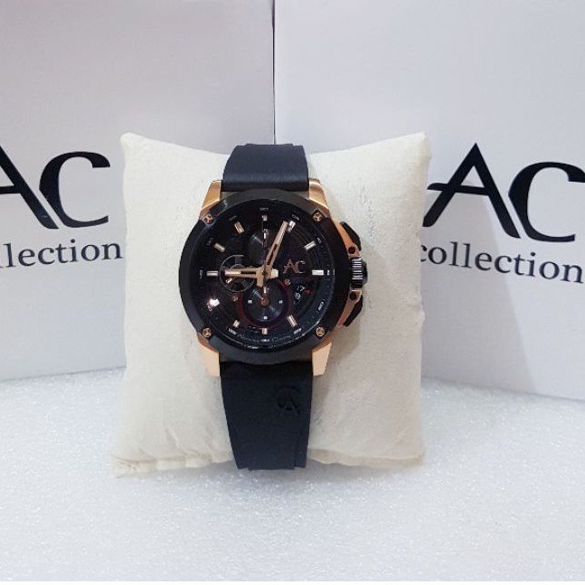 ALEXANDER CHRISTIE PRIA AC 9602 HITAM ROSEGOLD JAM TANGAN PRIA ALEXANDRE CHRISTIE