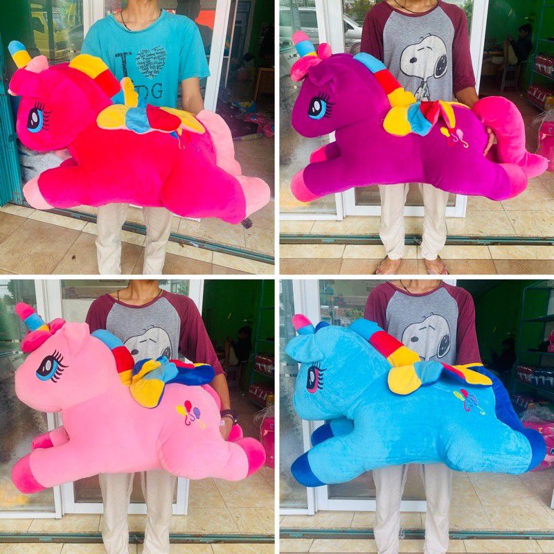 Boneka Kuda Poni Jumbo 1 meter Boneka Unicorn Kuda Pony Jumbo