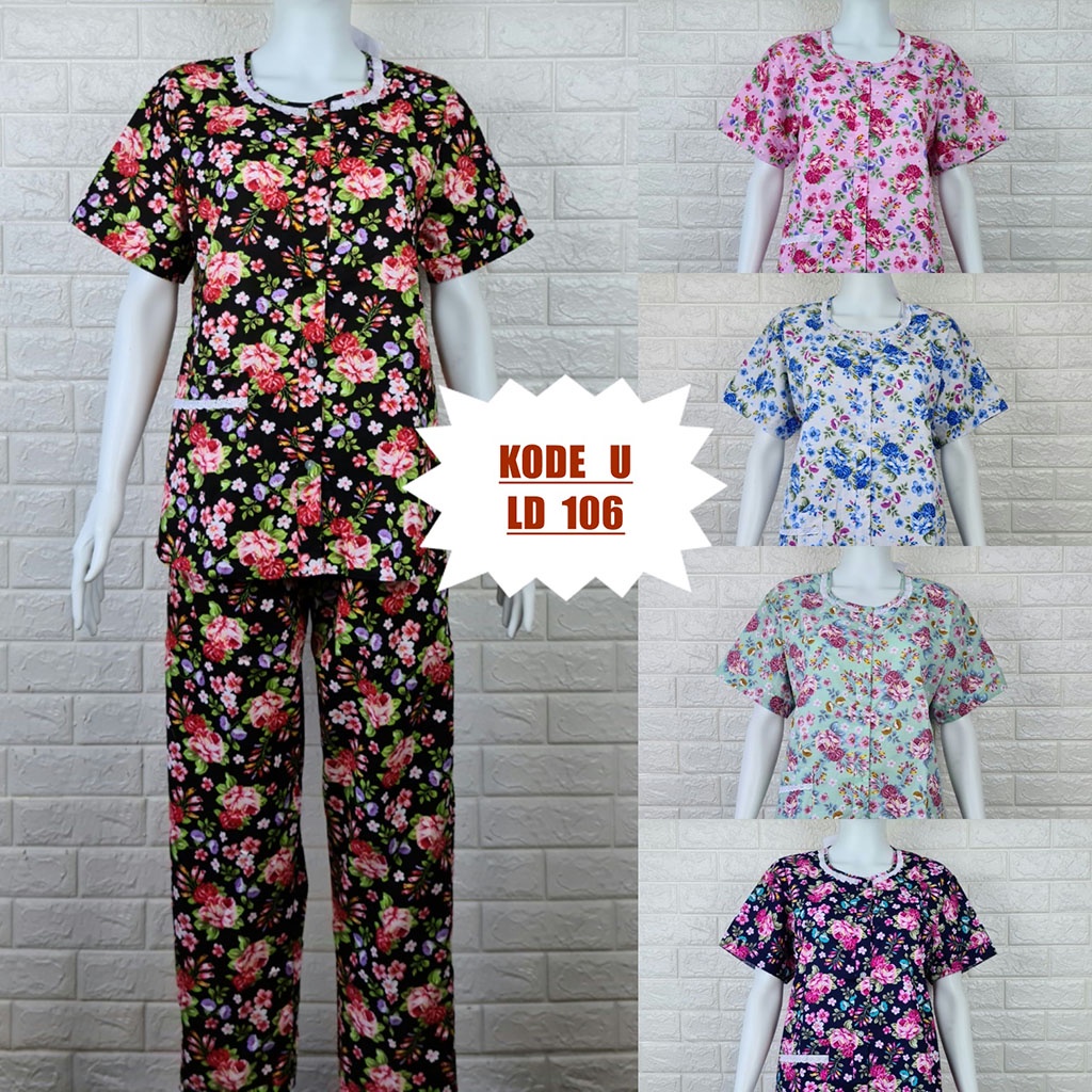 PIYAMA KATUN | HOKI & SHEILA STANDAR | LEBEL ORANGE | BAJU TIDUR | WANITA DEWASA-1