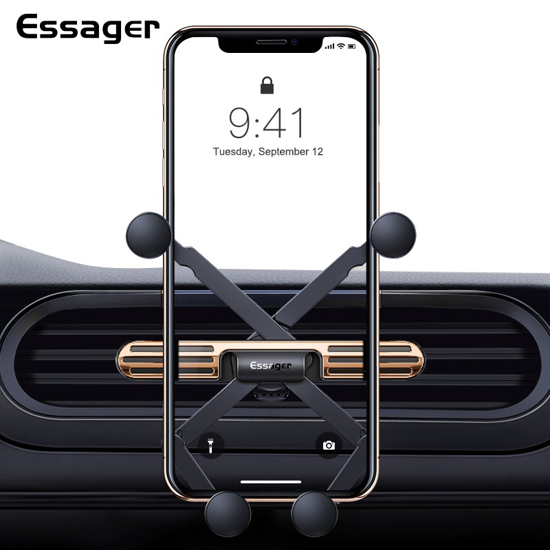 

Essager Gravity Car Phone Holder For iPhone Samsung Universal Air Vent Mount Bracket For Car Phone Mobile Phone Holder GPS Bracket