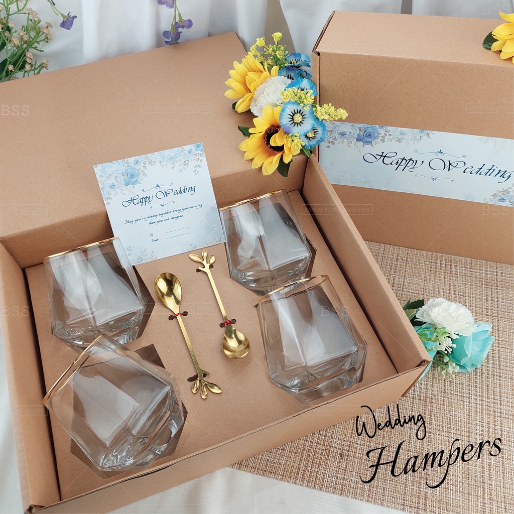 Hampers Wedding Nikah Gelas Sendok Cantik Paket Gift Keluarga Kado