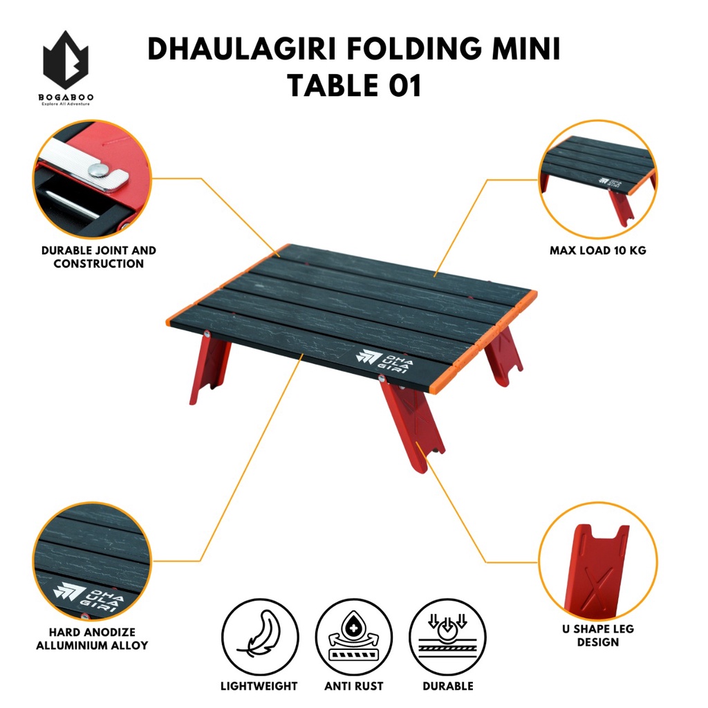 Dhaulagiri Folding Mini Table 01 - Meja Lipat Mini - Meja  Piknik Outdoor Gunung - Meja Ultralight