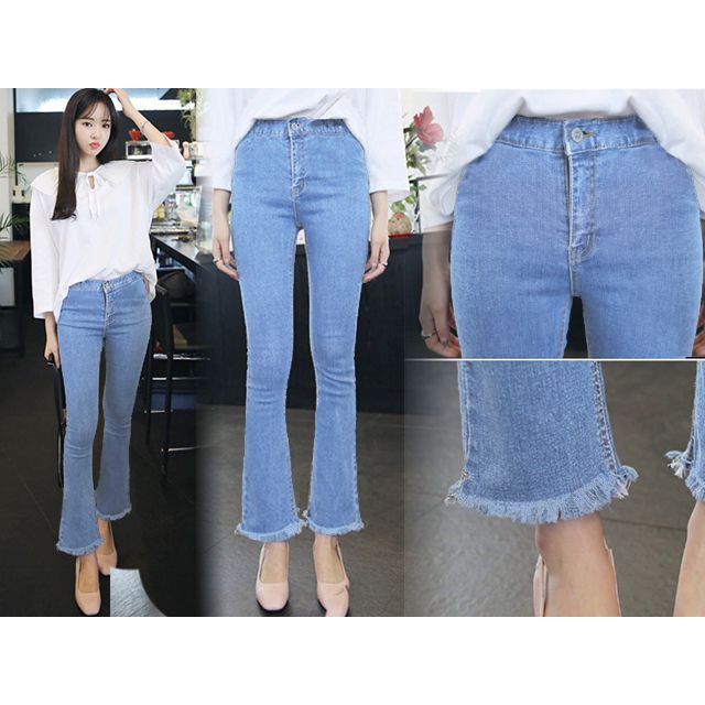 HOPYLOVY Celana Jeans Wanita Highwaist HW CUTBRAY 